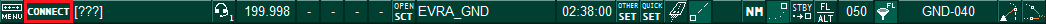 ES top green ribbon with the "CONNECT" button highlighted